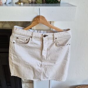 Rag & Bone, White Denim Mini Skirt, 31